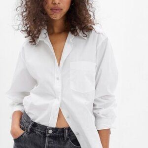 GAP Rhinestone Button Oversized Shirt (Medium)